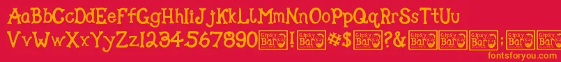 Gipsy Bar Font – Orange Fonts on Red Background