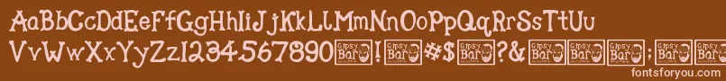フォントGipsy Bar – 茶色の背景にピンクのフォント