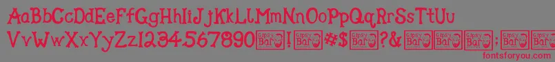Gipsy Bar Font – Red Fonts on Gray Background