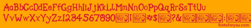 Gipsy Bar Font – Red Fonts on Orange Background