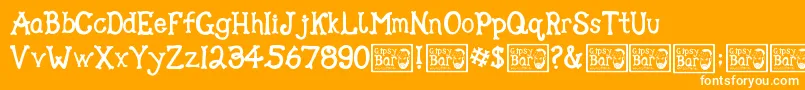 Gipsy Bar Font – White Fonts on Orange Background