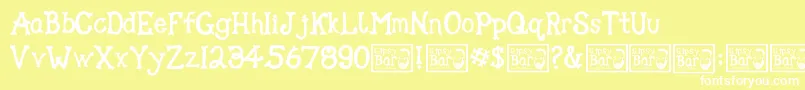 Gipsy Bar Font – White Fonts on Yellow Background