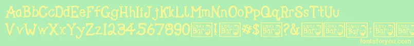 Gipsy Bar Font – Yellow Fonts on Green Background