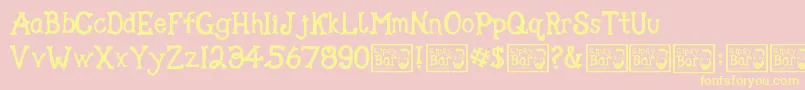 Gipsy Bar Font – Yellow Fonts on Pink Background