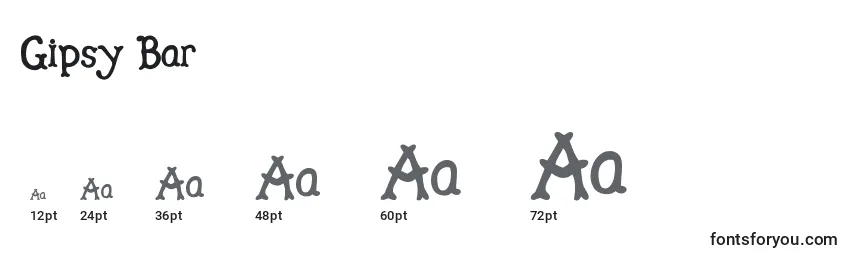 Gipsy Bar Font Sizes