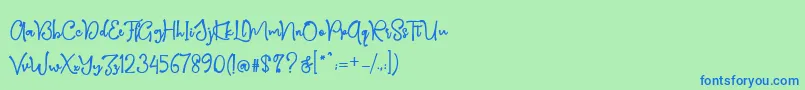 Girlboss DF Font – Blue Fonts on Green Background