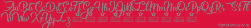 Girls got Rhythm Personal Use Font – Gray Fonts on Red Background