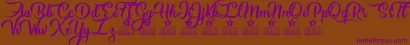 Girls got Rhythm Personal Use Font – Purple Fonts on Brown Background