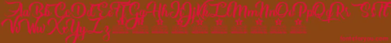 Girls got Rhythm Personal Use Font – Red Fonts on Brown Background