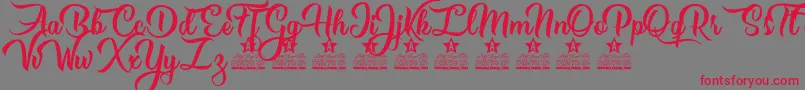 Girls got Rhythm Personal Use Font – Red Fonts on Gray Background