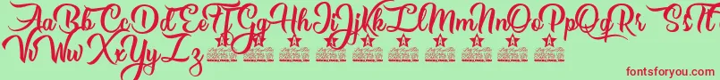 Girls got Rhythm Personal Use Font – Red Fonts on Green Background