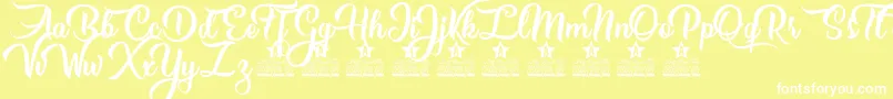 Girls got Rhythm Personal Use Font – White Fonts on Yellow Background