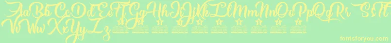 Girls got Rhythm Personal Use Font – Yellow Fonts on Green Background