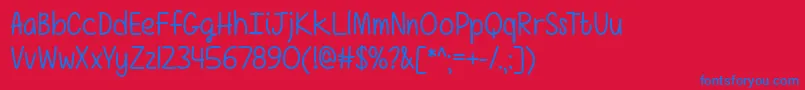 Girls Have Many Secrets   Font – Blue Fonts on Red Background