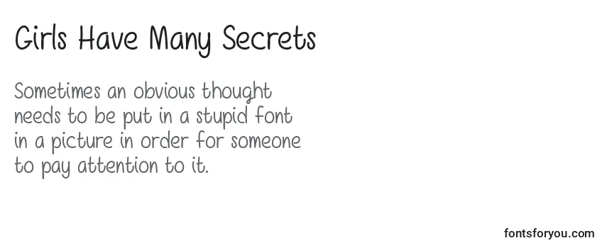 Girls Have Many Secrets   -fontin tarkastelu