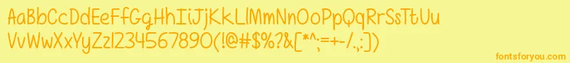 Girls Have Many Secrets   Font – Orange Fonts on Yellow Background