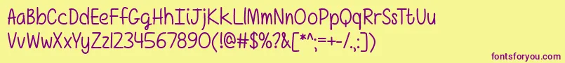 Girls Have Many Secrets   Font – Purple Fonts on Yellow Background
