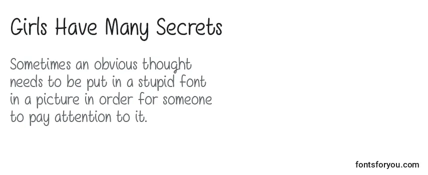 Обзор шрифта Girls Have Many Secrets   (127975)