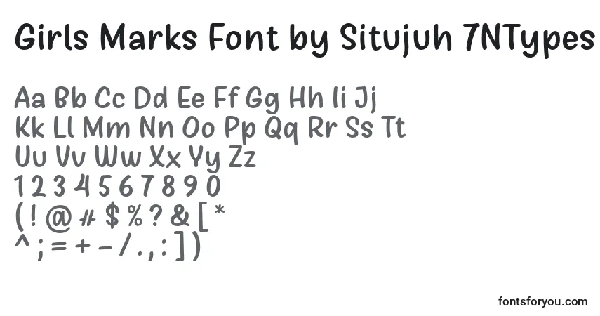 Schriftart Girls Marks Font by Situjuh 7NTypes – Alphabet, Zahlen, spezielle Symbole