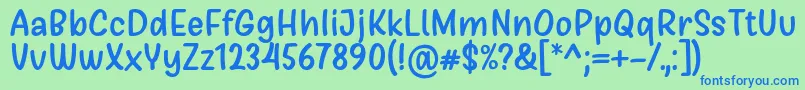 Czcionka Girls Marks Font by Situjuh 7NTypes – niebieskie czcionki na zielonym tle
