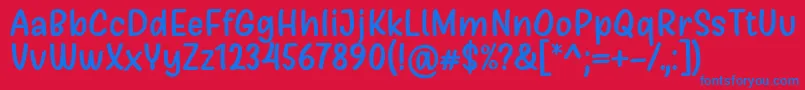 Girls Marks Font by Situjuh 7NTypes Font – Blue Fonts on Red Background