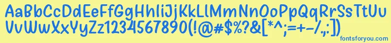 Girls Marks Font by Situjuh 7NTypes Font – Blue Fonts on Yellow Background