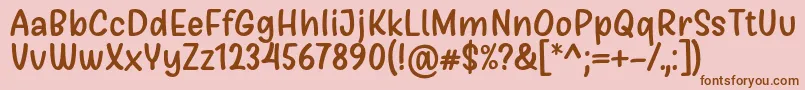 Girls Marks Font by Situjuh 7NTypes Font – Brown Fonts on Pink Background