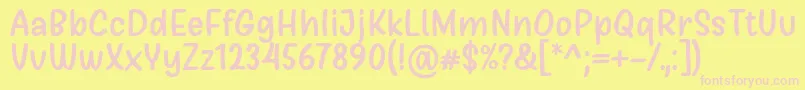 Girls Marks Font by Situjuh 7NTypes-Schriftart – Rosa Schriften auf gelbem Hintergrund