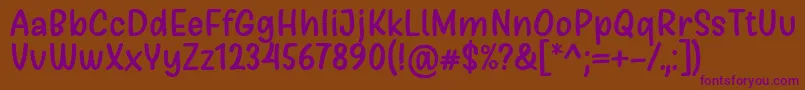 Girls Marks Font by Situjuh 7NTypes-Schriftart – Violette Schriften auf braunem Hintergrund