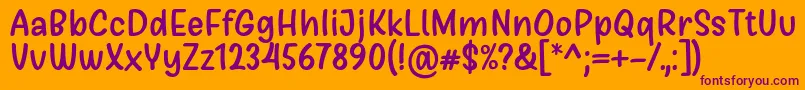Шрифт Girls Marks Font by Situjuh 7NTypes – фиолетовые шрифты на оранжевом фоне