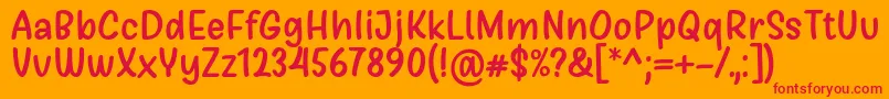 Girls Marks Font by Situjuh 7NTypes-fontti – punaiset fontit oranssilla taustalla