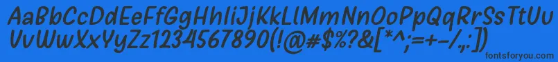 Czcionka Girls Marks Italic Font by Situjuh 7NTypes – czarne czcionki na niebieskim tle