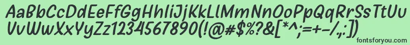 フォントGirls Marks Italic Font by Situjuh 7NTypes – 緑の背景に黒い文字