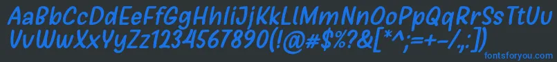 フォントGirls Marks Italic Font by Situjuh 7NTypes – 黒い背景に青い文字