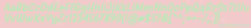 Girls Marks Italic Font by Situjuh 7NTypes Font – Green Fonts on Pink Background