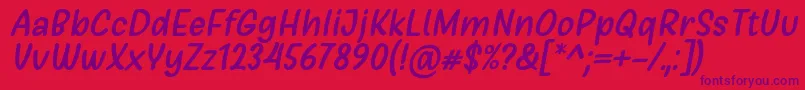 Girls Marks Italic Font by Situjuh 7NTypes Font – Purple Fonts on Red Background