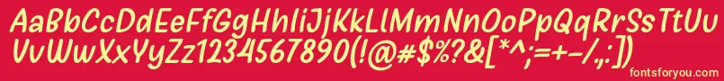 Girls Marks Italic Font by Situjuh 7NTypes Font – Yellow Fonts on Red Background