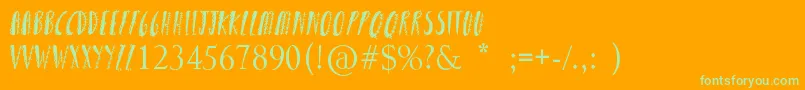 Girly Punk-Schriftart – Grüne Schriften auf orangefarbenem Hintergrund