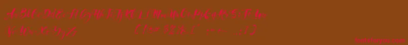 Girly Things Demo Version-Schriftart – Rote Schriften auf braunem Hintergrund