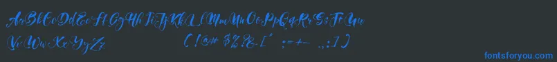 Girly Things Demo Version Font – Blue Fonts on Black Background