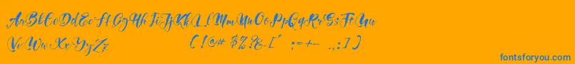 Girly Things Demo Version Font – Blue Fonts on Orange Background