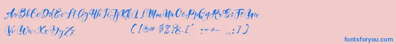 Girly Things Demo Version-Schriftart – Blaue Schriften auf rosa Hintergrund