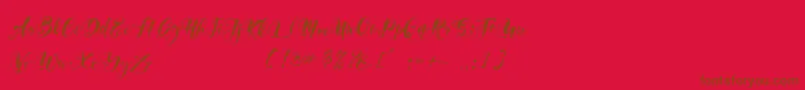 Girly Things Demo Version Font – Brown Fonts on Red Background