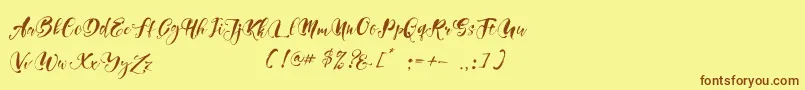 Girly Things Demo Version Font – Brown Fonts on Yellow Background