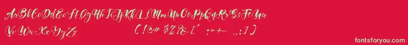 Girly Things Demo Version Font – Green Fonts on Red Background