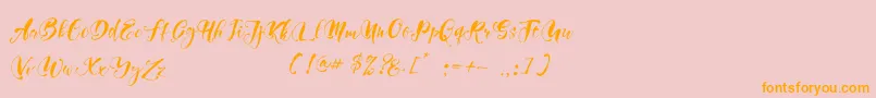 Girly Things Demo Version Font – Orange Fonts on Pink Background