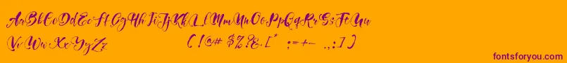 Girly Things Demo Version Font – Purple Fonts on Orange Background