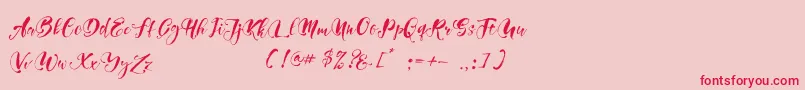 Girly Things Demo Version-Schriftart – Rote Schriften auf rosa Hintergrund