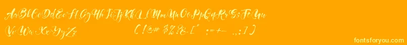 Girly Things Demo Version Font – Yellow Fonts on Orange Background