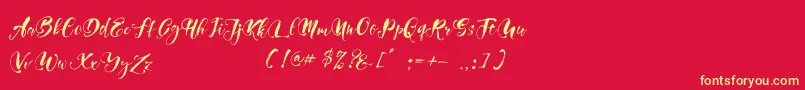 Girly Things Demo Version Font – Yellow Fonts on Red Background